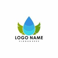 vector de logotipo de ilustración de gota de agua en color azul