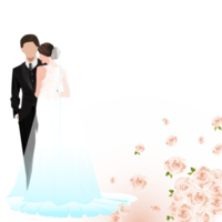 Bride and Groom with Beautiful Flower png