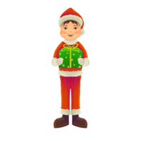 boy character wearing santa claus clothes png