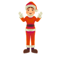 boy character wearing santa claus clothes png