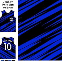 Abstract black and blue concept vector jersey pattern template for printing or sublimation sports uniforms football volleyball basketball e-sports cycling and fishing Free Vector
