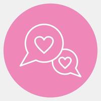 icono de chat de amor. elementos de celebración del día de san valentín. iconos en estilo rosa. bueno para impresiones, carteles, logotipos, decoración de fiestas, tarjetas de felicitación, etc. vector