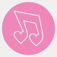 Icon love song. Valentine day celebration elements. Icons in pink style. Good for prints, posters, logo, party decoration, greeting card, etc. vector