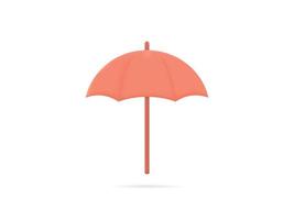 3D vector red umbrella on white background