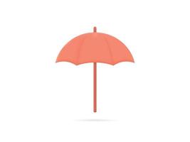 3D vector red umbrella on white background