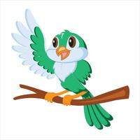 Cute cartoon happy bird coloring with Pro vector