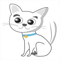 lindo gato dibujos animados para colorear arte vectorial vector