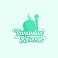 lettering Ramadan Kareem with mosque,islamic logo, muslim, mosque vector