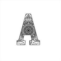 Vector alphabet letter mandala coloring page