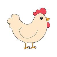 Vector hen with chicken cartoon art