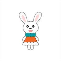 Cute vector bunny outline illustration art