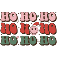 Ho Ho Ho Retro Christmas PNG