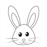 Cute vector bunny outline illustration art