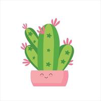 Cute cactus children vector illustration