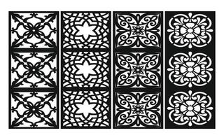 Decorative floral patterns, geometric template for cnc laser cutting vector