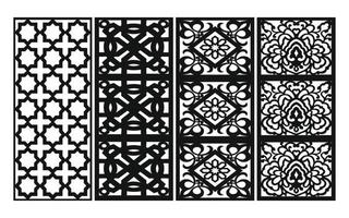 Decorative floral patterns, geometric template for cnc laser cutting vector