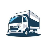 truck vector logo design. box truck logo