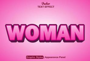 woman text effect with graphic style and editable. vector