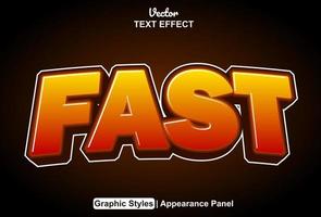 fast text effect with graphic style and editable. vector