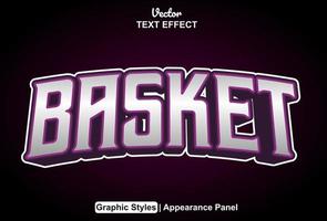 basketball text effect with graphic style and editable. vector