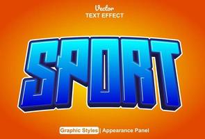 sport text effect with graphic style and editable. vector