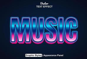 music text effect with graphic style and editable. vector