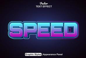 speed text effect with graphic style and editable. vector