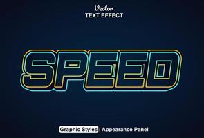 speed text effect with graphic style and editable. vector