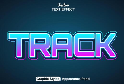 track text effect with graphic style and editable. vector