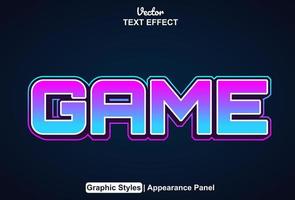 Game text effects with graphic style and editable. vector