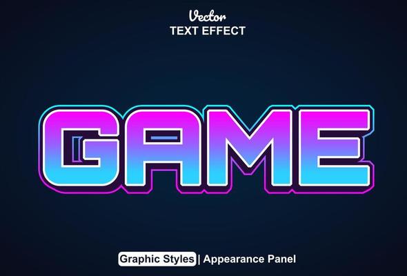 Game text effects with graphic style and editable.