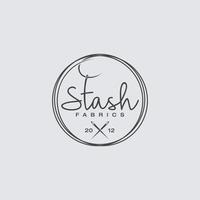 black and white stash hand written word text for typography logo vector