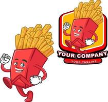 frans fries cartoon mascot logo template vector