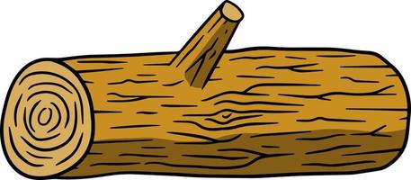 Brown log. Building wood material. Natural element. Environment of forest. vector