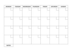 eps10 vector illustration of a Minimal Monthly Calendar Without Dates on white background