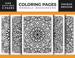 Mandala floral pattern coloring page for adults relaxation, Coloring pages mandala background, Black and white mandala coloring pages, mandala hand drawn outlined line art pattern pro vector