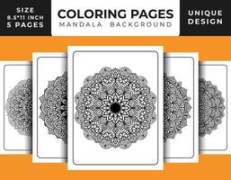 patrón floral de mandala página para colorear para adultos relajación, páginas para colorear fondo de mandala, páginas para colorear de mandala en blanco y negro, patrón de arte de línea dibujado a mano de mandala pro vector