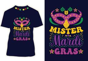 diseño de camiseta de mardi gras vector