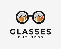 Glasses Eyeglasses Spectacles Eyewear Analysis Chart Analytics Graph Statistics Vector Logo Design