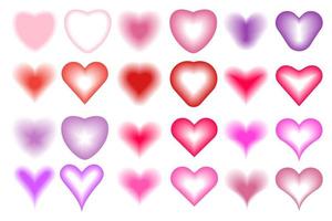 Soft heart gradient blur bundle. vector