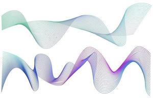 Wave of the many colored lines. Abstract wave stripes on a white background isolated. Creative line art. Vector illustration EPS 10. Design elements created using the Blend Tool. Curved smooth tape  .