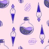 esoteric potion bottles pattern vector