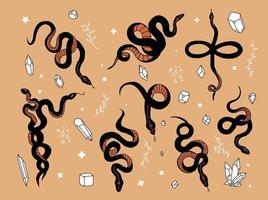 esoteric snake pattern background vector