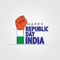 Indian Republic Day Celebrations With 26th January Vector Illustration Design