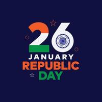 celebraciones del día de la república india con el 26 de enero, diseño de ilustraciones vectoriales vector