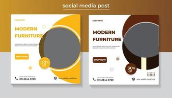 Modern Furniture Sale Social Media Post and web banner Design Template vector