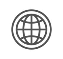 Globe related icon outline and linear vector. vector