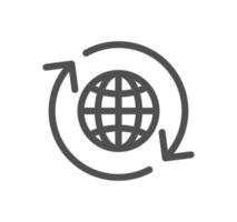 Globe related icon outline and linear vector. vector