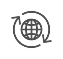 Globe related icon outline and linear vector. vector