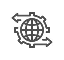 Global business related icon outline and linear vector. vector